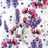 Ubrousek na decoupage - vzor 0113 levandule, máky doprodej