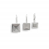Náušnice lůžko - čtverec 12x12mm