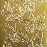 Etikety samolepící - Motýli zlato