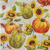 Ubrousek na decoupage - vzor 0303 slunečnice, dýně