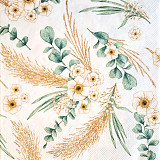 Ubrousek na decoupage - vzor 0602 eukalyptus, zlatá větev