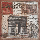 Ubrousek na decoupage - vzor 1812 Paříž retro dopis