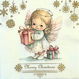 Ubrousek na decoupage - vzor 112 andílek, dárky