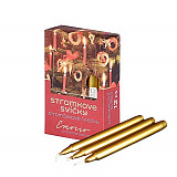 Svíčky stromkové 12 ks zlaté metalické