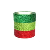 Metalická lepící páska 3 ks červená, zelená