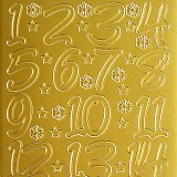 Etikety samolepící - Adventní čísla zlatá