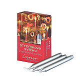 Svíčky stromkové 12 ks stříbrné metalické