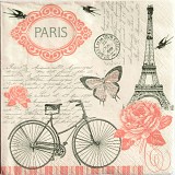 Ubrousek na decoupage - vzor 1815 Paříž, růže, kolo