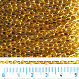 Řetízek bižuterní ovál 3x4 mm zlatý 1 m