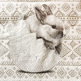 Ubrousek na decoupage - vzor 1410 zajíček šedý ve vejci