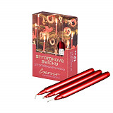 Svíčky stromkové 12 ks červené metalické