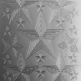 Etikety samolepící - Hvězdy stříbrná