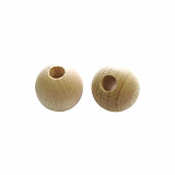 Dřevěné korálky 18 mm přírodní 1ks