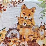 Ubrousek na decoupage - vzor 2654 podzim lišky, veverka, dýně