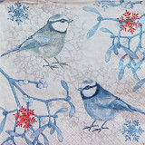Ubrousek na decoupage - vzor 4459 ptáčci zima jmelí