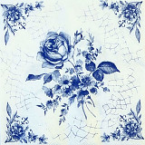 Ubrousek na decoupage - vzor 3018 cibulák, růže 25x25cm