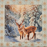 Ubrousek na decoupage - vzor 2665 jelen, zima, les