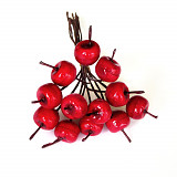 Dekorace jablíčka 1,5 cm - svazek 12 ks červená