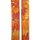 Bavlněná stuha dekor listy š. 40 mm