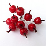 Dekorace jablíčka 2 cm - svazek 10 ks červená