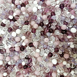 Směs skleněných korálků a broušenek - fialová 100g