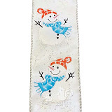 Stuha dekorační š. 6,5 cm - sněhulák 1 m