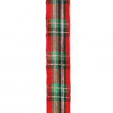 Stuha kostka vánoční s drátkem, š. 40 mm