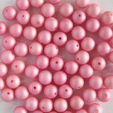 Korálky růžové plast 8 mm / 10 ks