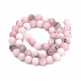 Minerály korálky 8 mm - jaspis třešňový mat 22 ks