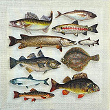 Ubrousek na decoupage - vzor 2002 ryby