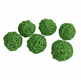Ratan kuličky 3 cm - 6 ks zelená