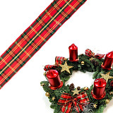 Stuha kostka vánoční s drátkem, š. 40 mm cívka 25 m