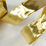 Stuha dekorační lesklá š. 40 mm zlatá