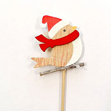 Dřevěný ptáček - vánoční zápich 25 cm