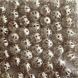 Kovový korálek kulička 6 mm - stříbrný 1 ks