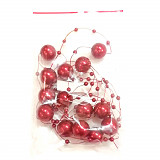 Závěs z plastových perel - červená 1,3 m