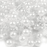 Závěs z plastových perel - bílá