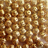 Kovový korálek kulička 6 mm - zlatý 72 ks
