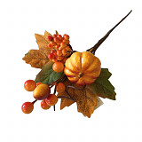 Dekorace dýně a listy podzimní zápich 21 cm