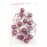 Závěs z plastových perel - fialová 1,3 m
