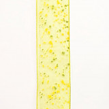 Stuha jarní šifon, šíře 40 mm - žlutozelená
