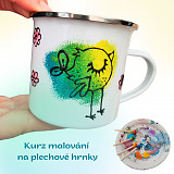 MALBA NA PLECHOVÉ HRNEČKY akrylovými barvami